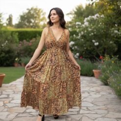 Vestido Seda Tiras Anchas