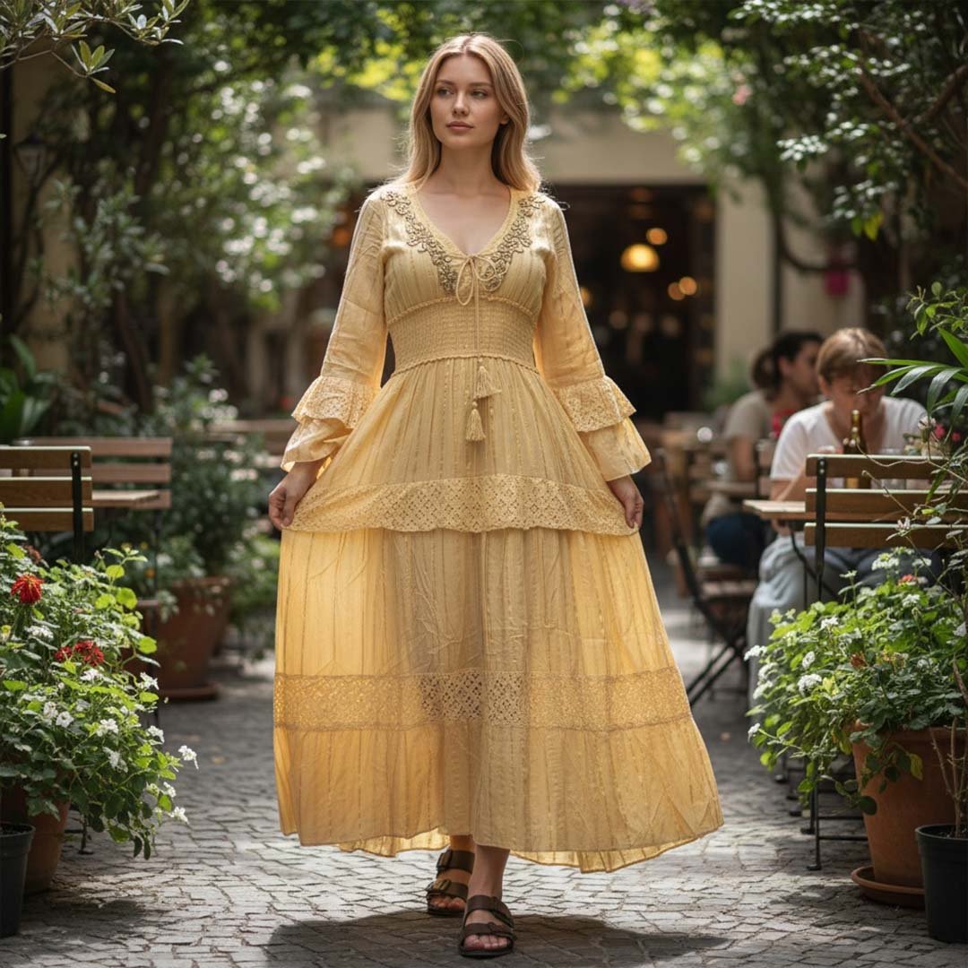 Vestido Lurex Algodon