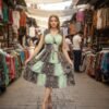 Vestido Seda Corto sin Mangas