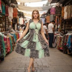 Vestido Seda Corto sin Mangas