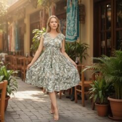 Vestido Seda Corto sin Mangas