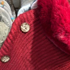 Alternative view of Poncho de lana con cuello efecto piel