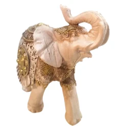 Figura Elefante Hindú Decorativo De La Suerte Resina Bronce
