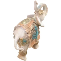 Alternative view of Figura Elefante Hindú Decorativo De La Suerte Resina Turquesa