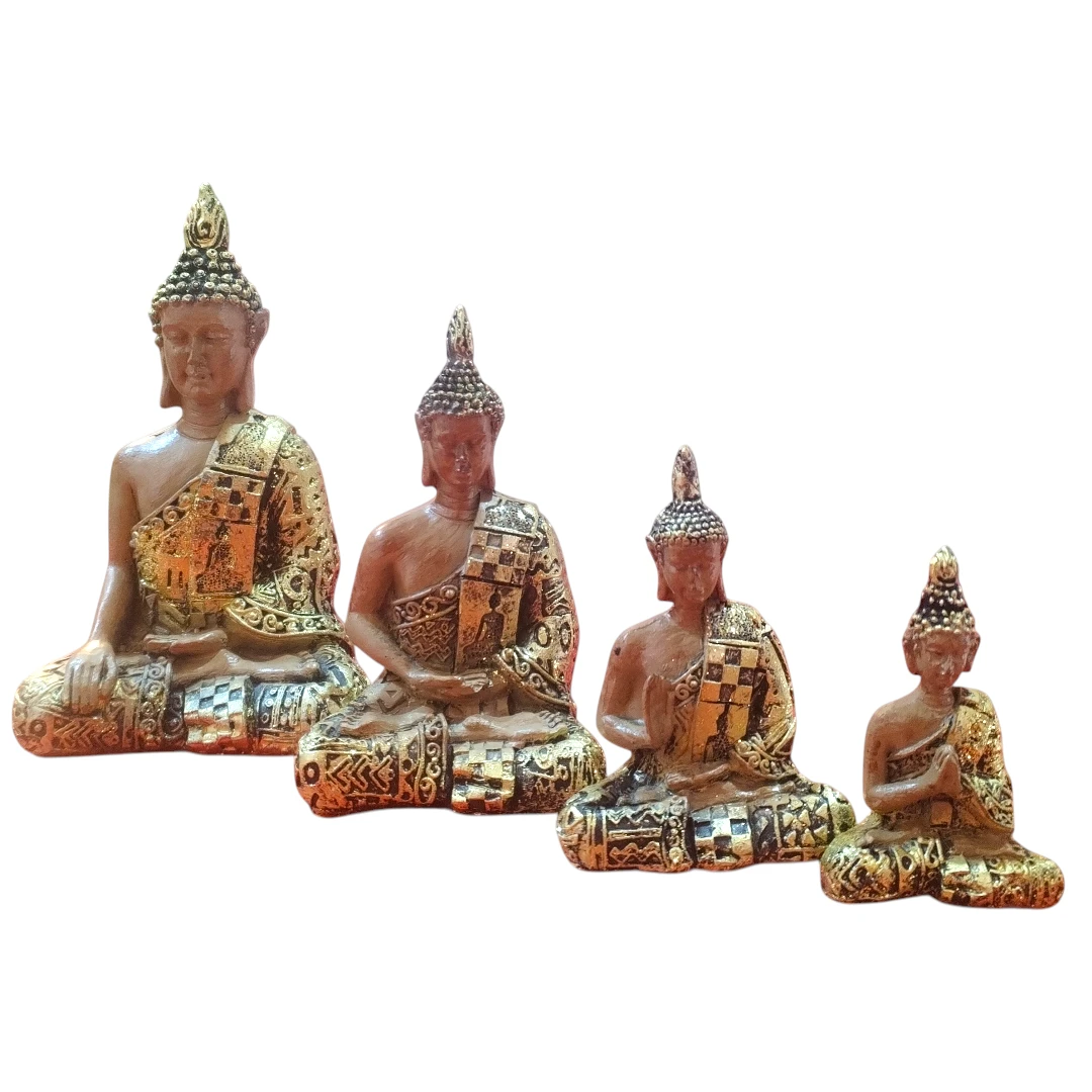 Set 4 Figuras De Buda Decorativas De Resina Para Meditación Dokavari Chile