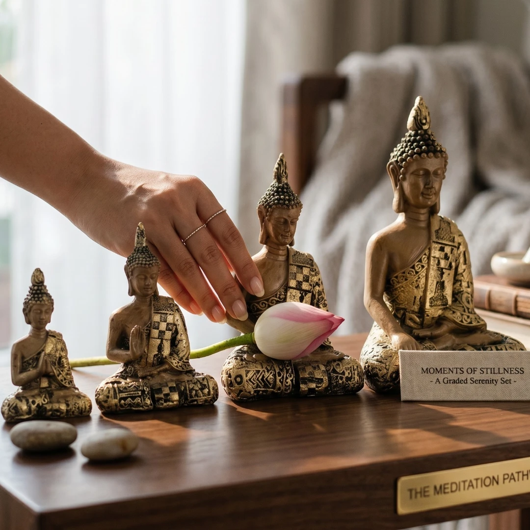 Set 4 Figuras De Buda Decorativas De Resina Para Meditación - Dokavari Chile