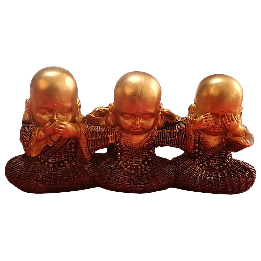 Set Figura Buda Ciego, Sordo y Mudo Dokavari Chile