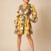Vestido Corto de Seda Estampado – Valentina - Imagen 3