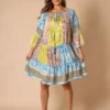 Vestido Corto de Seda Estampado Boho – Amalia - Imagen 2