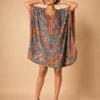 Vestido Kaftán Corto Estampado – Catalina