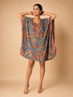 Vestido Kaftán Corto Estampado – Catalina