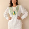 Blusón Boho Bordado 100% Algodón - Imagen 2