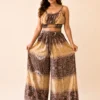 Conjunto Boho Poly Seda Top y Palazzo Estampado