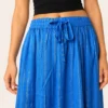Falda Larga Boho Azul con Líneas Doradas - Imagen 2