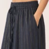 Pantalón Palazzo Negro con Líneas Doradas – Talla Única - Imagen 4