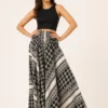 Pantalón Palazzo de Seda Negro y Blanco Extra Ancho - Imagen 2