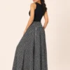 Pantalón Palazzo de Seda Negro con Microestampado Extra Ancho - Imagen 2