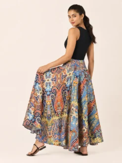 Alternative view of Pantalón Palazzo de Seda Multicolor Paisley Extra Ancho