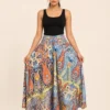 Pantalón Palazzo de Seda Multicolor Paisley Extra Ancho - Imagen 3