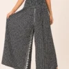 Pantalón Palazzo de Seda Negro con Microestampado Extra Ancho - Imagen 3