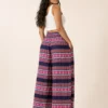 Pantalón Palazzo Boho Estampado Azul y Fucsia – Talla Única - Imagen 4