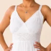 Vestido Blanco de Algodón con Bordado Inglés - Imagen 3