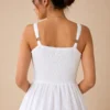 Vestido Blanco de Algodón con Bordado Inglés - Imagen 6