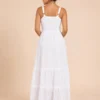 Vestido Blanco Largo Bordado con Cintura Elasticada - Imagen 7