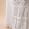 Vestido Blanco Largo Bordado con Cintura Elasticada - Imagen 5
