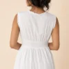 Vestido Blanco Largo Broderie con Escote V - Imagen 5