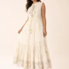 Vestido Boho Largo Marfil con Detalles Dorados - Imagen 2