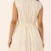 Vestido Boho Largo Marfil con Detalles Dorados - Imagen 5