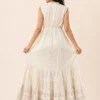 Vestido Boho Largo Marfil con Detalles Dorados - Imagen 4