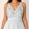 Vestido Boho Largo Celeste Bordado de Algodón - Imagen 2