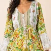 Vestido Boho Largo Estampado con Mangas Acampanadas - Imagen 7