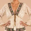 Vestido Maxi Boho Étnico Crudo - Imagen 2