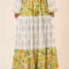 Vestido Boho Largo Estampado con Mangas Acampanadas - Imagen 2