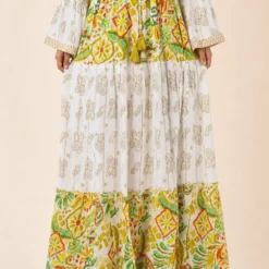 Alternative view of Vestido Boho Largo Estampado con Mangas Acampanadas