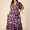 Vestido Largo Boho Paisley Poly Seda - Imagen 2