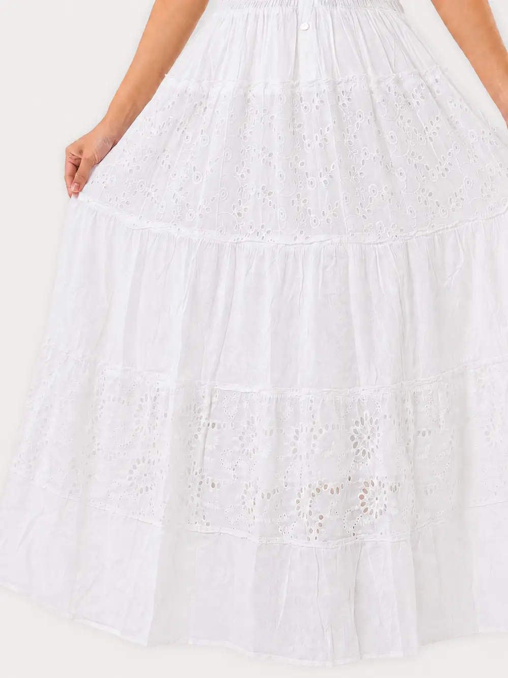 Vestido Maxi Boho Blanco Bordado – Antonella - Imagen 6