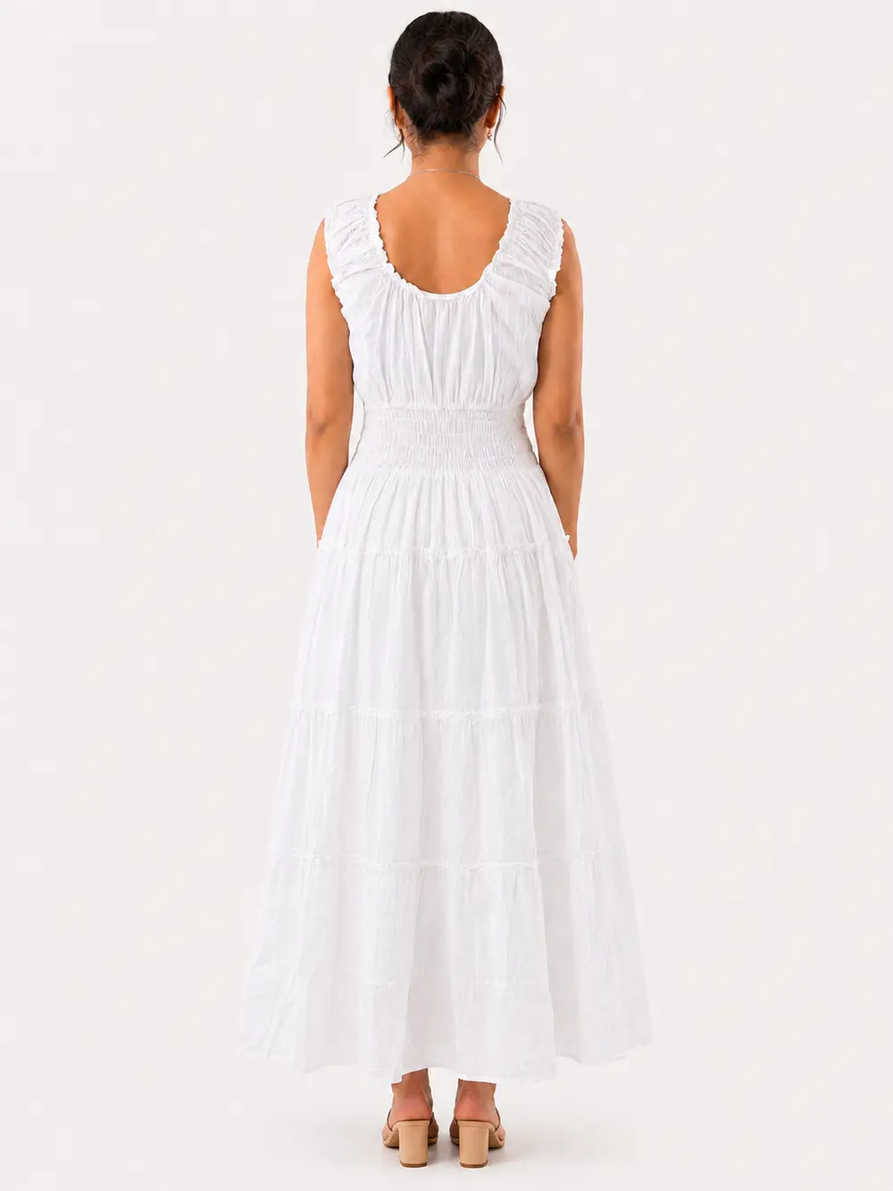 Vestido Maxi Boho Blanco Bordado – Antonella - Imagen 4