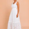 Vestido Largo Boho Blanco Bordado – Emilia - Imagen 3