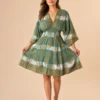 Vestido Corto Boho Esmeralda