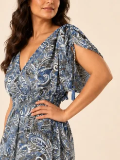 Vestido Largo Boho Paisley Poly Seda